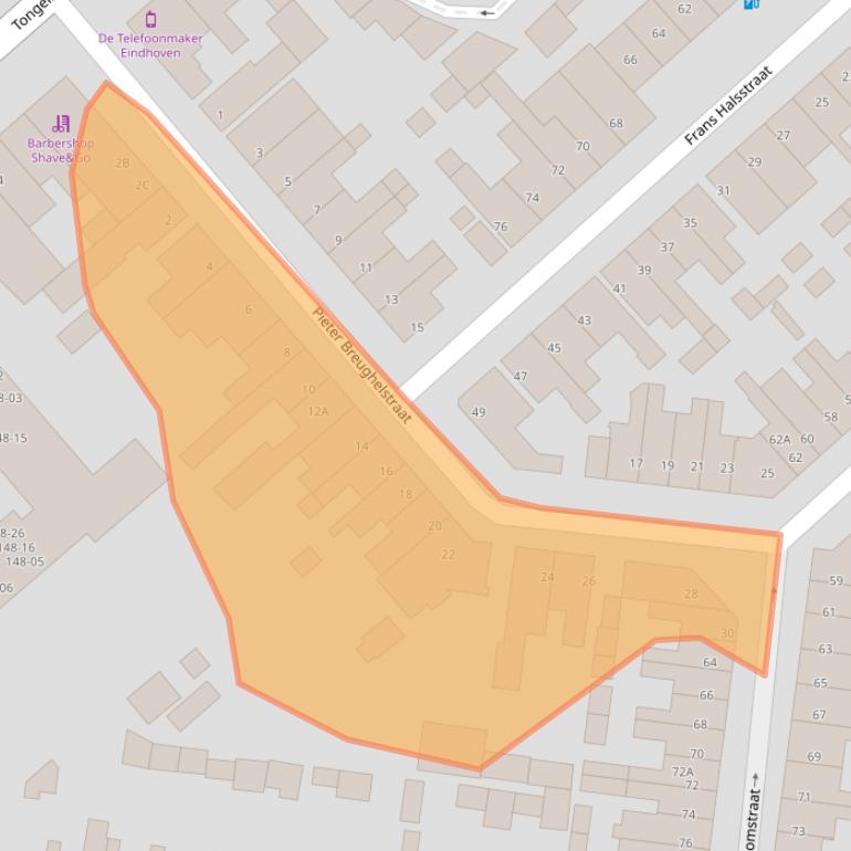 Kaart van postcodegebied 5613KB.