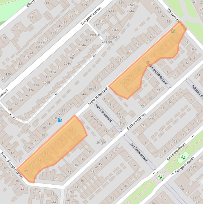 Kaart van postcodegebied 5613KT.