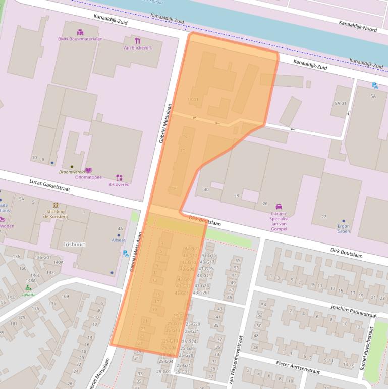 Kaart van postcodegebied 5613LC.