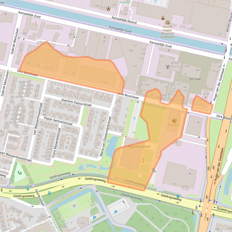 Kaart van postcodegebied 5613LH.
