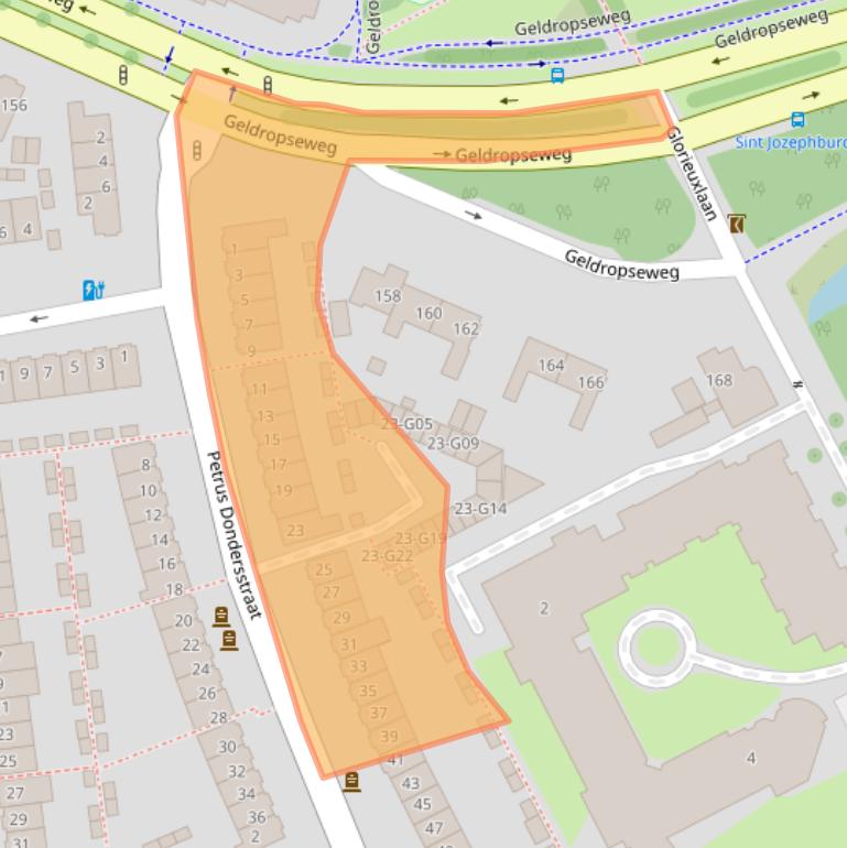 Kaart van postcodegebied 5613LP.
