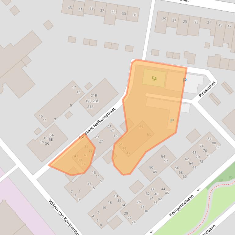 Kaart van postcodegebied 5613MB.