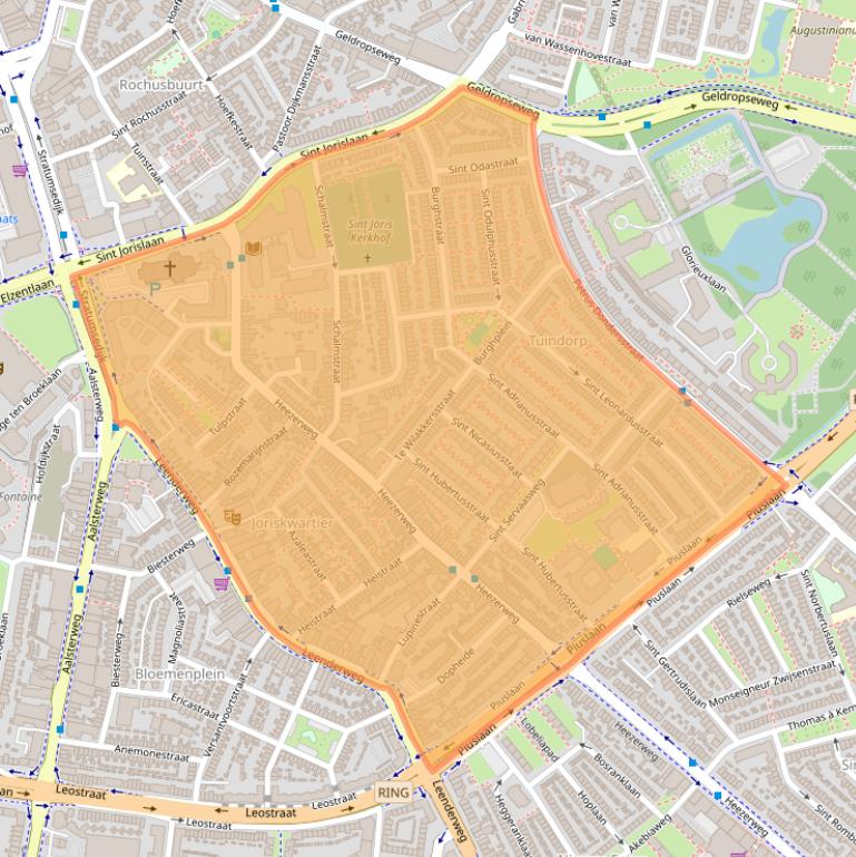 Kaart van postcodegebied 5614.