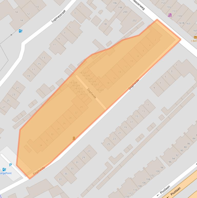 Kaart van postcodegebied 5614GP.