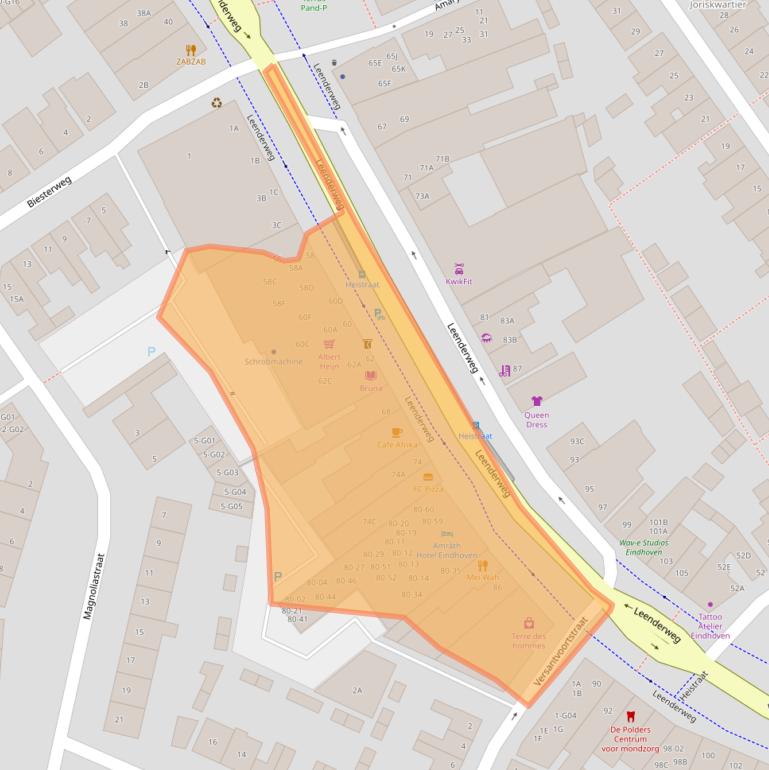 Kaart van postcodegebied 5615AB.