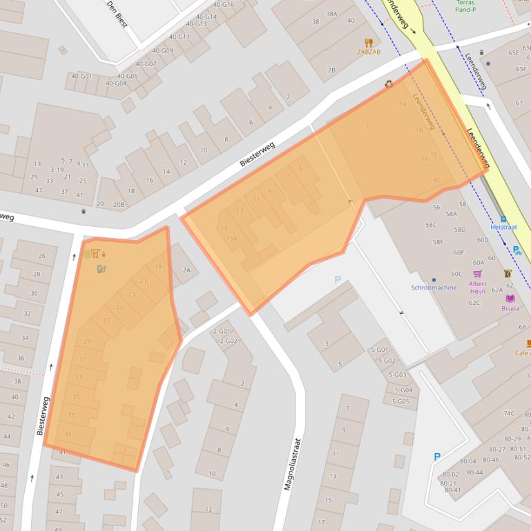 Kaart van postcodegebied 5615AE.
