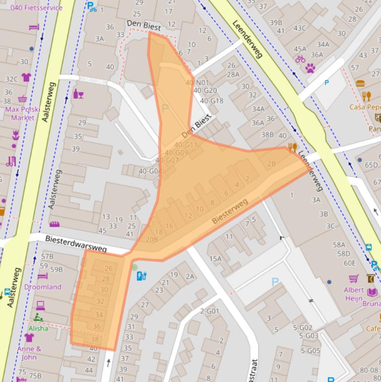 Kaart van postcodegebied 5615AH.