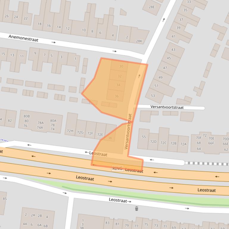 Kaart van postcodegebied 5615AS.