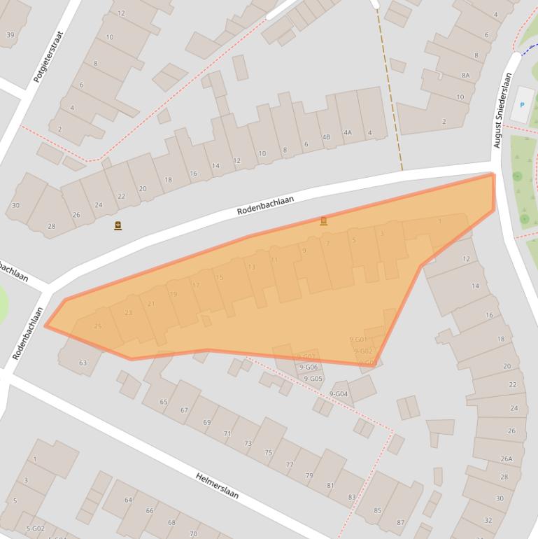 Kaart van postcodegebied 5615GG.