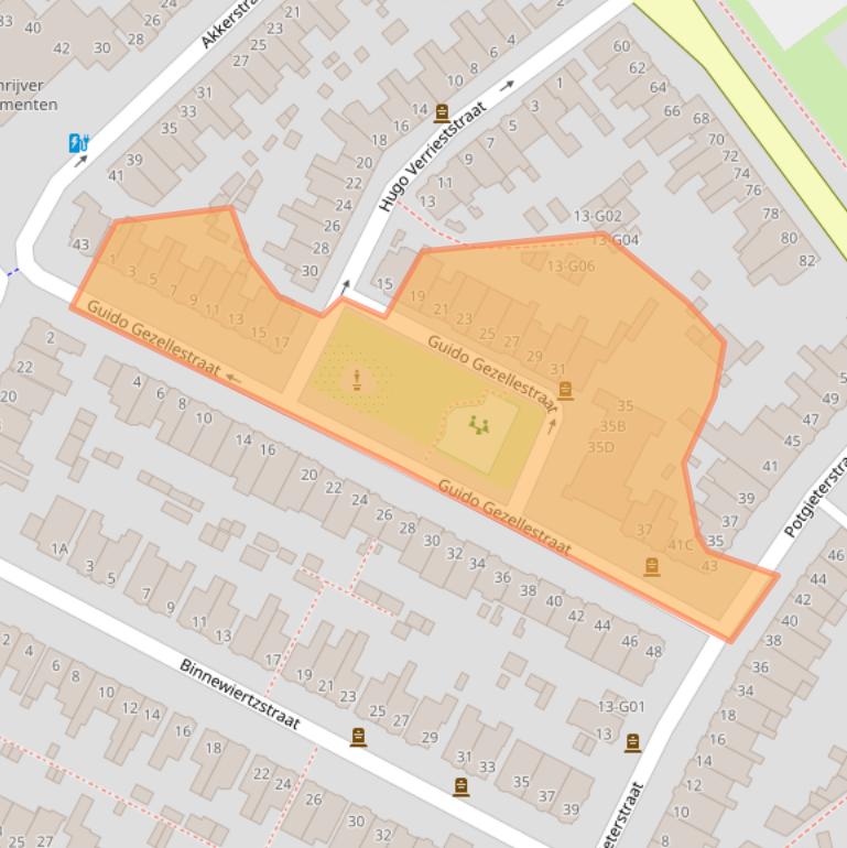 Kaart van postcodegebied 5615HJ.