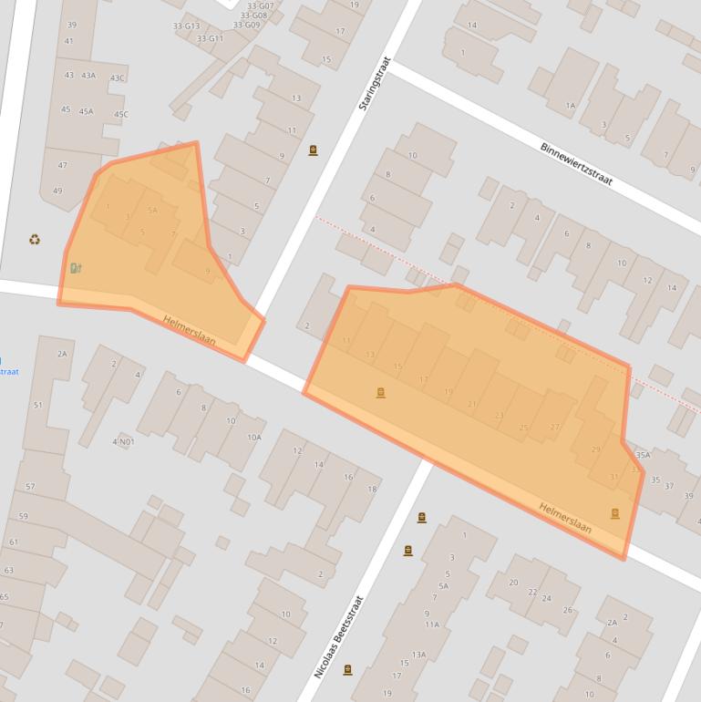 Kaart van postcodegebied 5615JA.