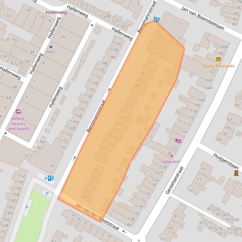 Kaart van postcodegebied 5615KE.