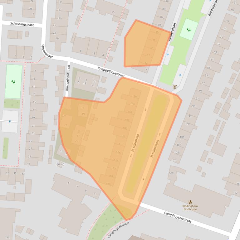 Kaart van postcodegebied 5615KK.