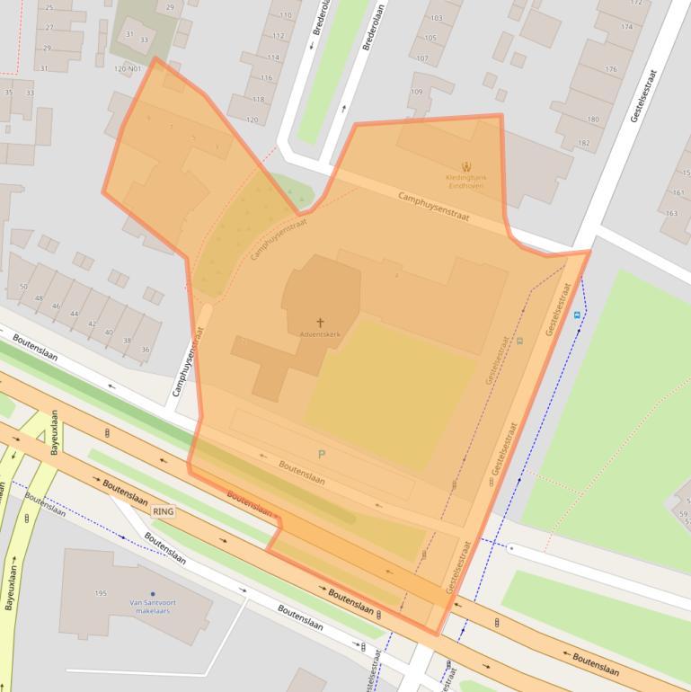 Kaart van postcodegebied 5615KS.
