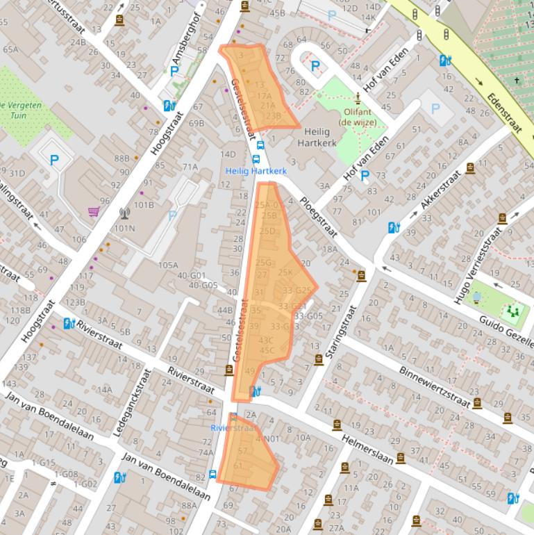 Kaart van postcodegebied 5615LA.
