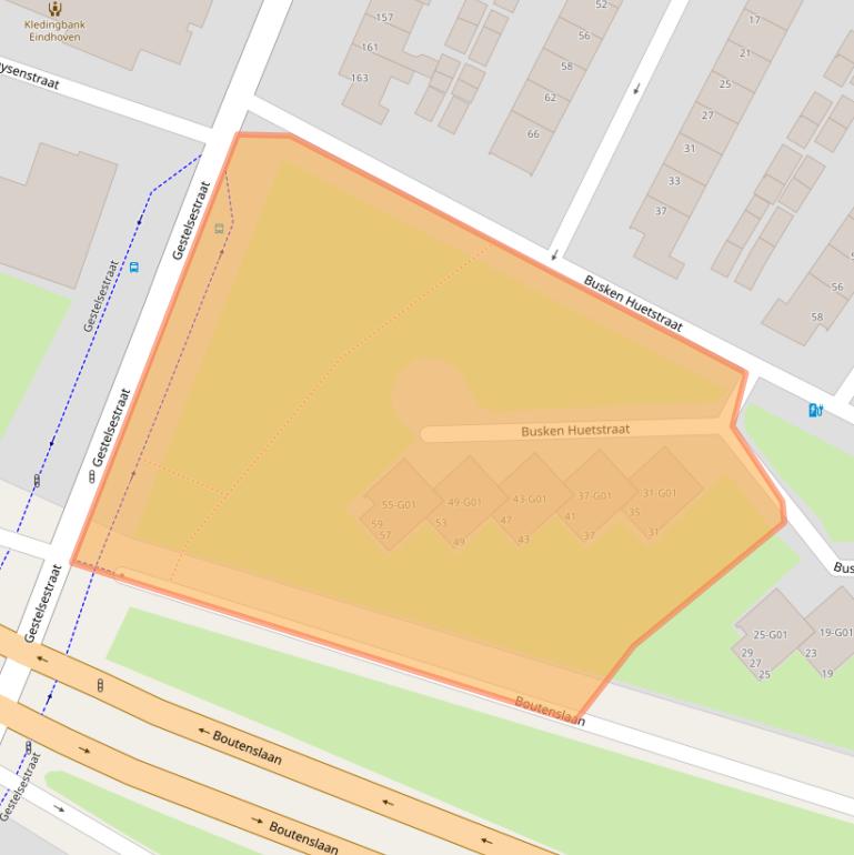 Kaart van postcodegebied 5615NH.