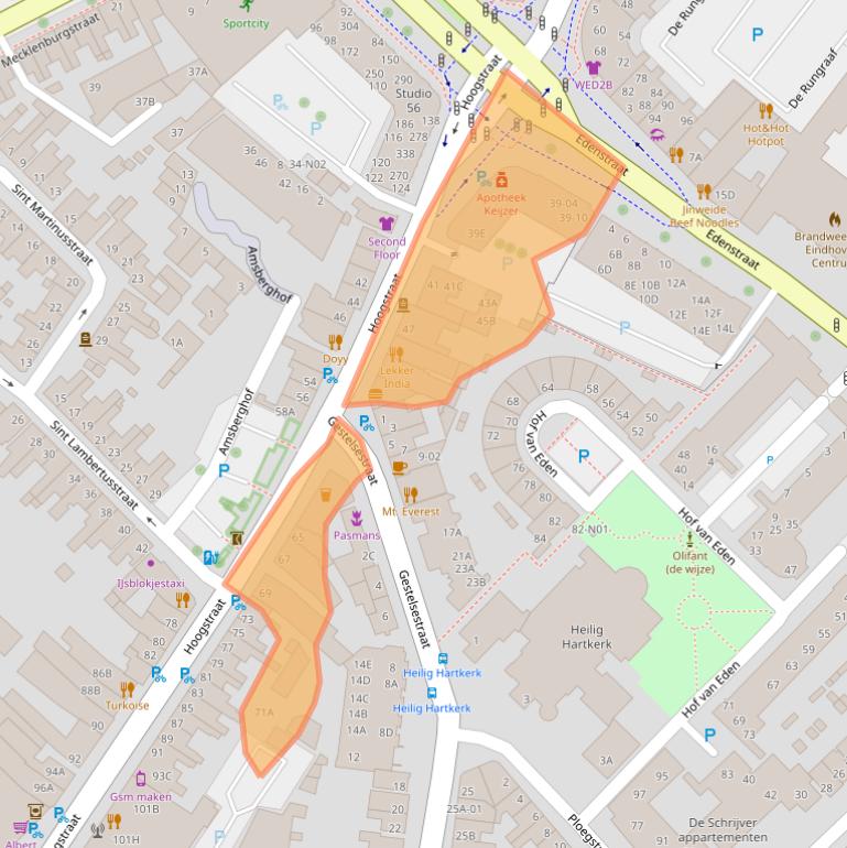 Kaart van postcodegebied 5615PA.