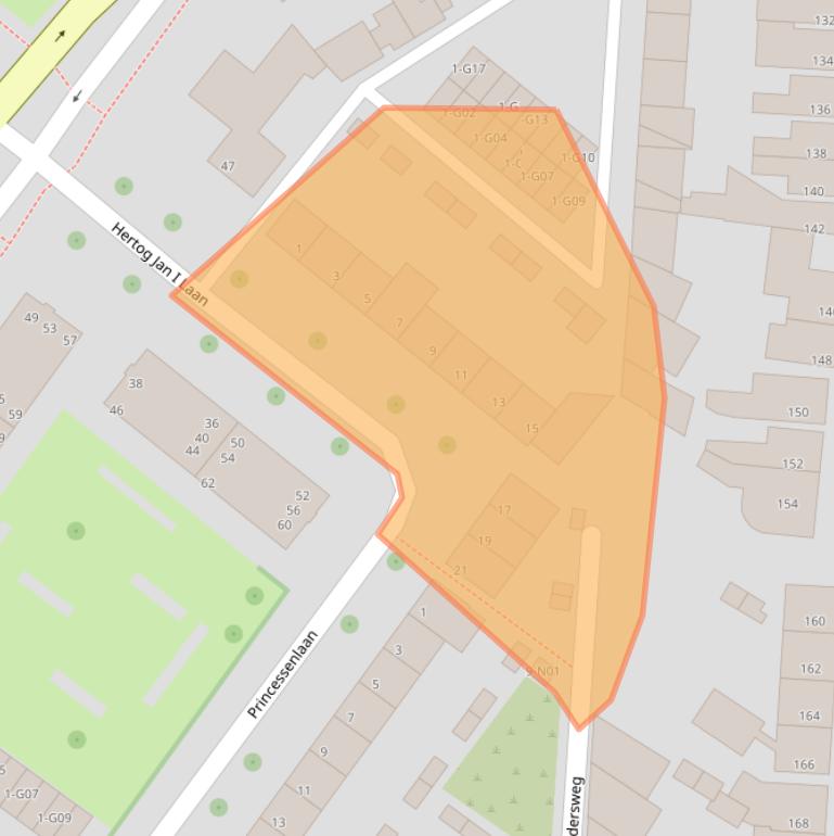 Kaart van postcodegebied 5615SH.
