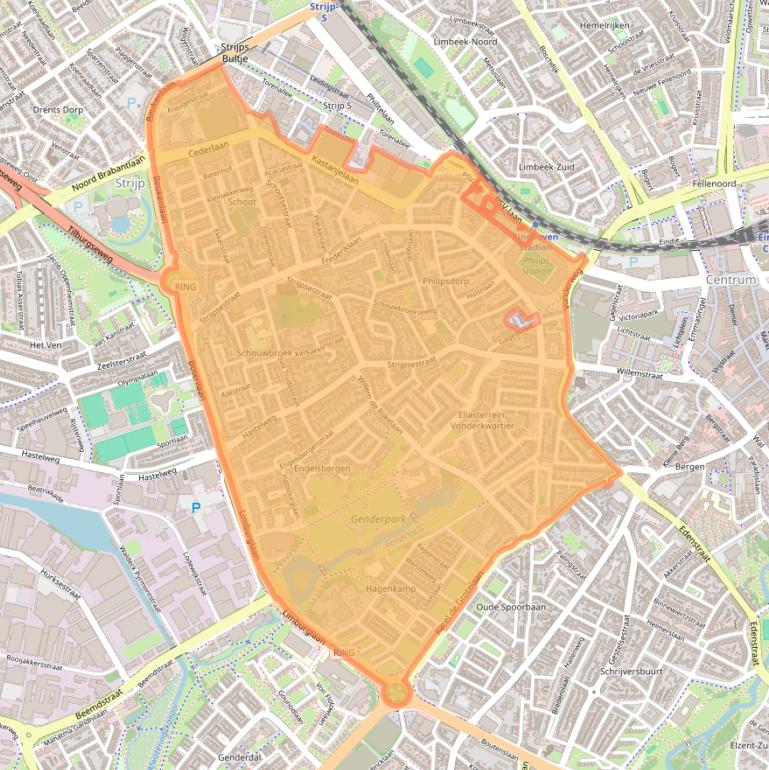Kaart van postcodegebied 5616.