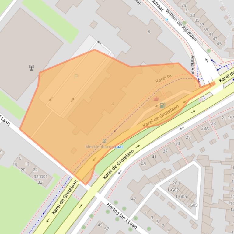 Kaart van postcodegebied 5616CA.