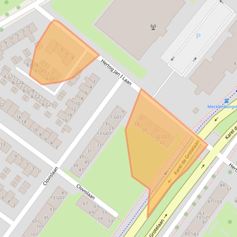 Kaart van postcodegebied 5616CB.