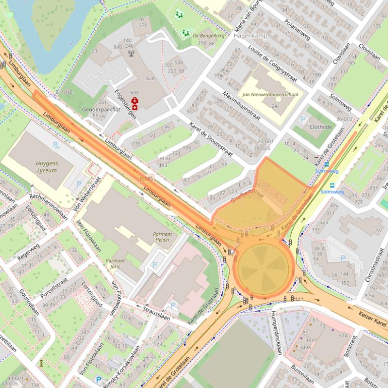 Kaart van postcodegebied 5616CM.