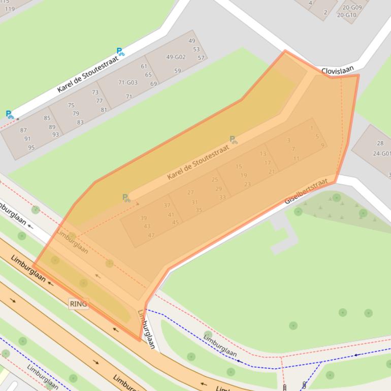 Kaart van postcodegebied 5616CN.