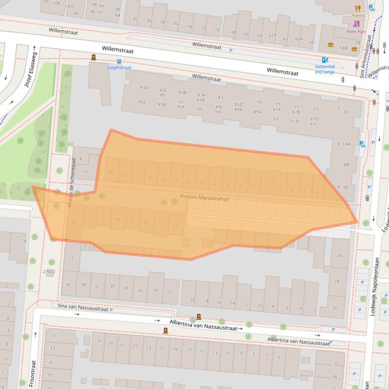 Kaart van postcodegebied 5616CZ.