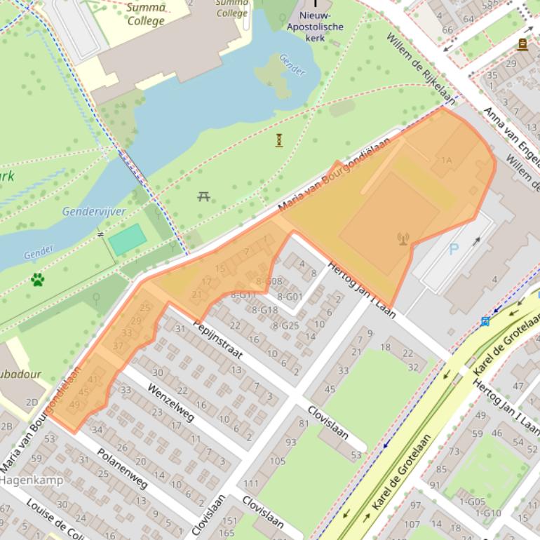 Kaart van postcodegebied 5616EB.