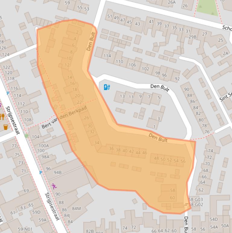 Kaart van postcodegebied 5616GH.
