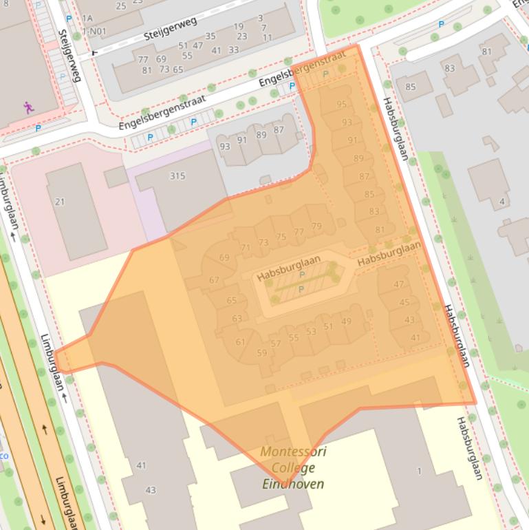 Kaart van postcodegebied 5616HE.