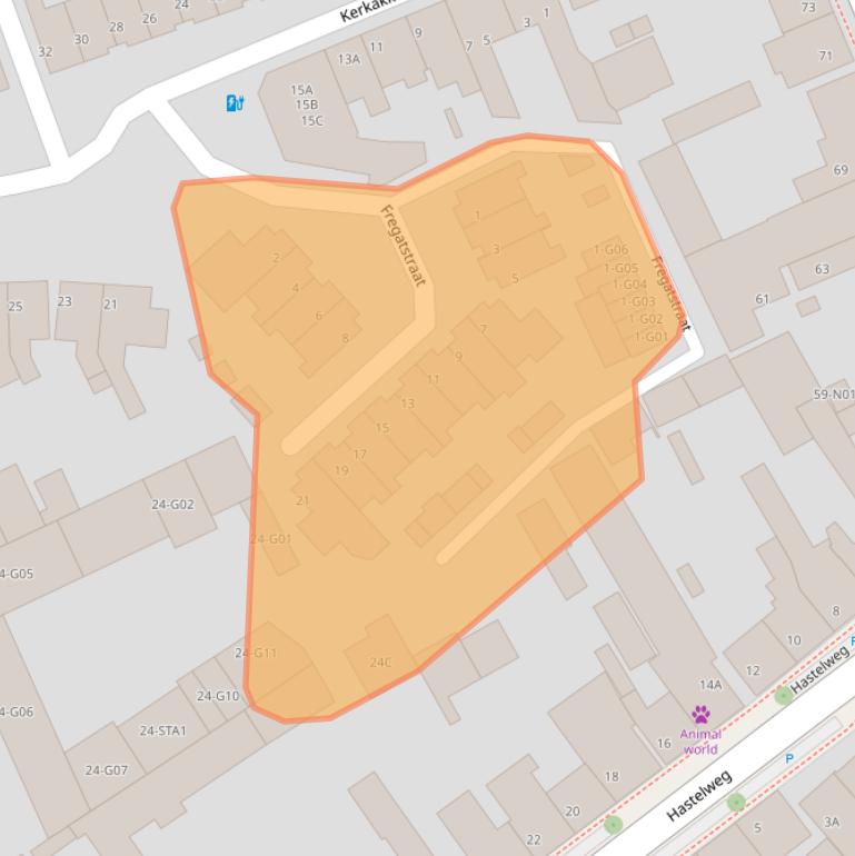 Kaart van postcodegebied 5616HG.