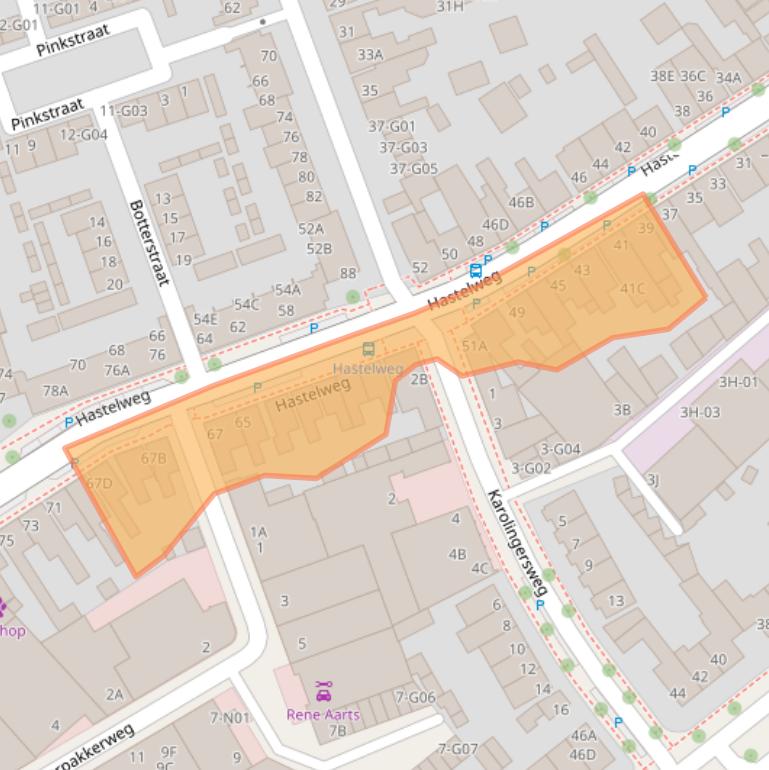 Kaart van postcodegebied 5616HJ.