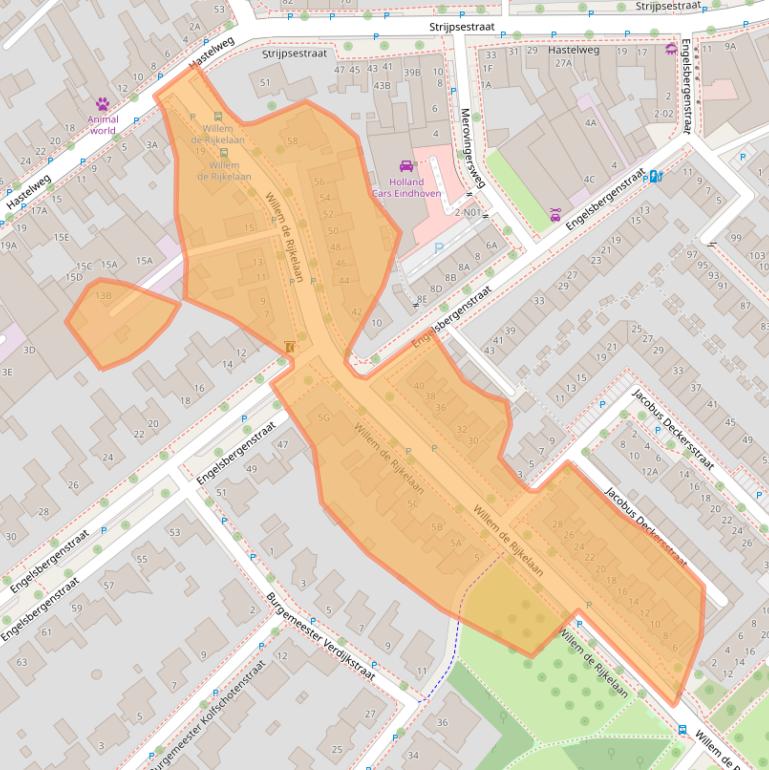 Kaart van postcodegebied 5616HZ.