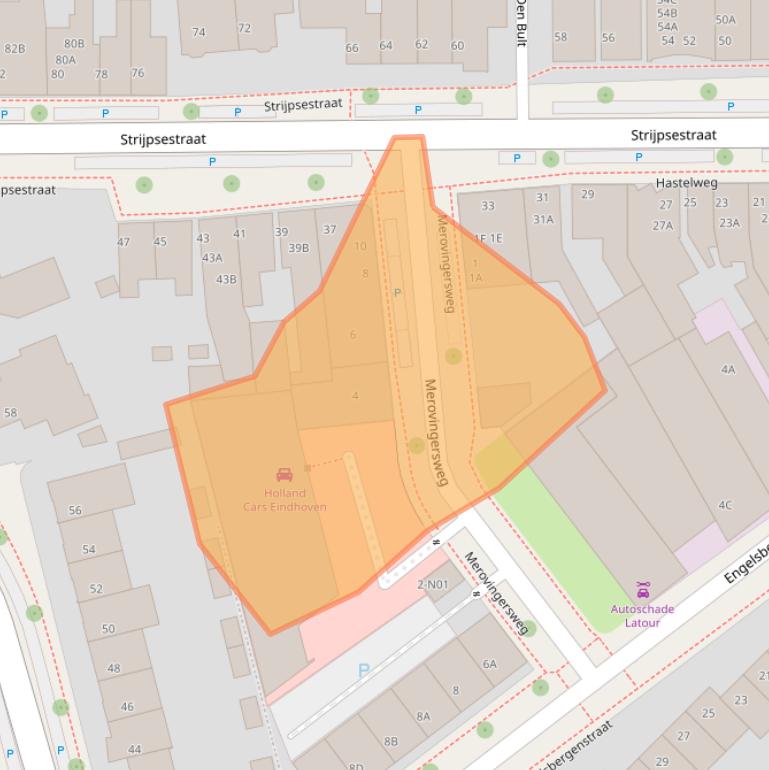 Kaart van postcodegebied 5616JA.