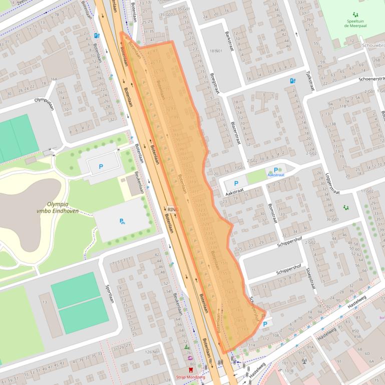 Kaart van postcodegebied 5616JG.