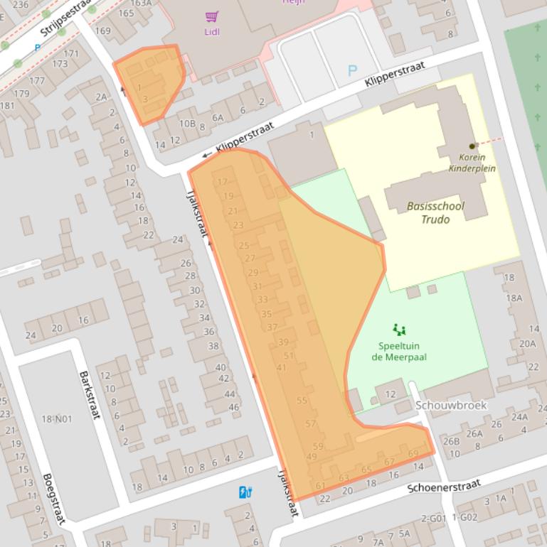 Kaart van postcodegebied 5616KB.