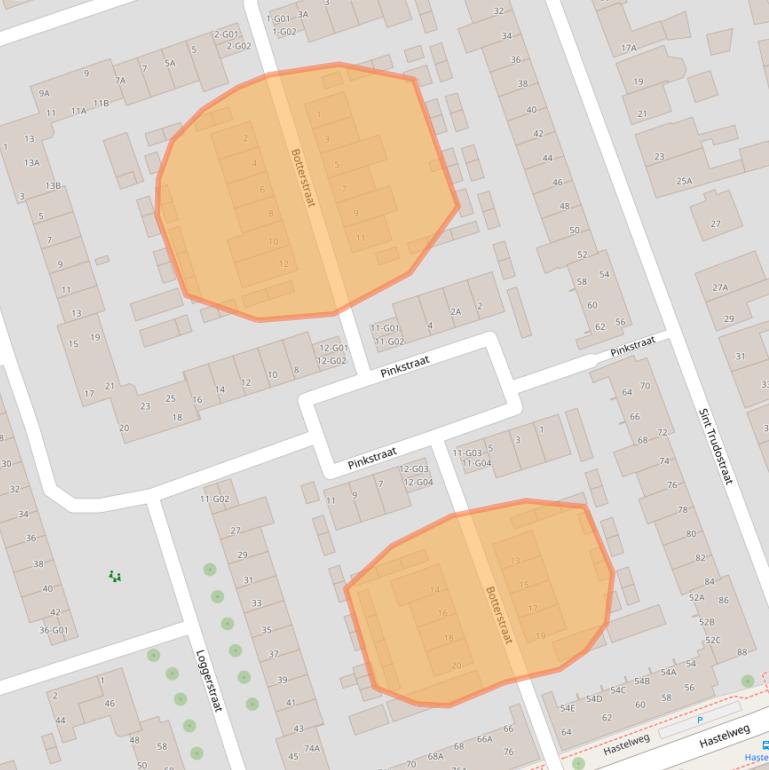 Kaart van postcodegebied 5616KJ.