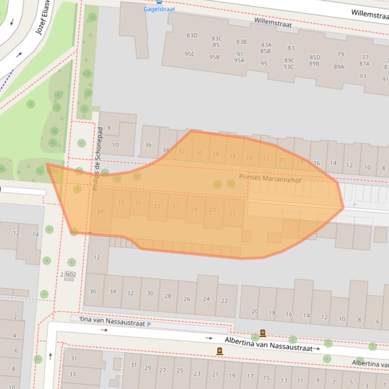 Kaart van postcodegebied 5616KZ.
