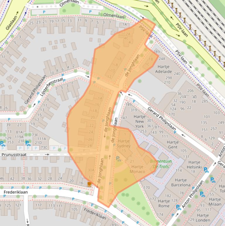 Kaart van postcodegebied 5616LB.