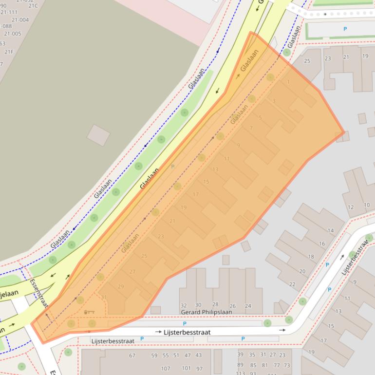 Kaart van postcodegebied 5616LD.