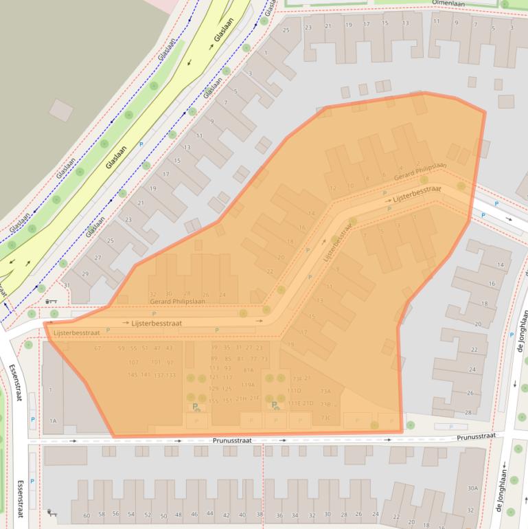 Kaart van postcodegebied 5616LE.