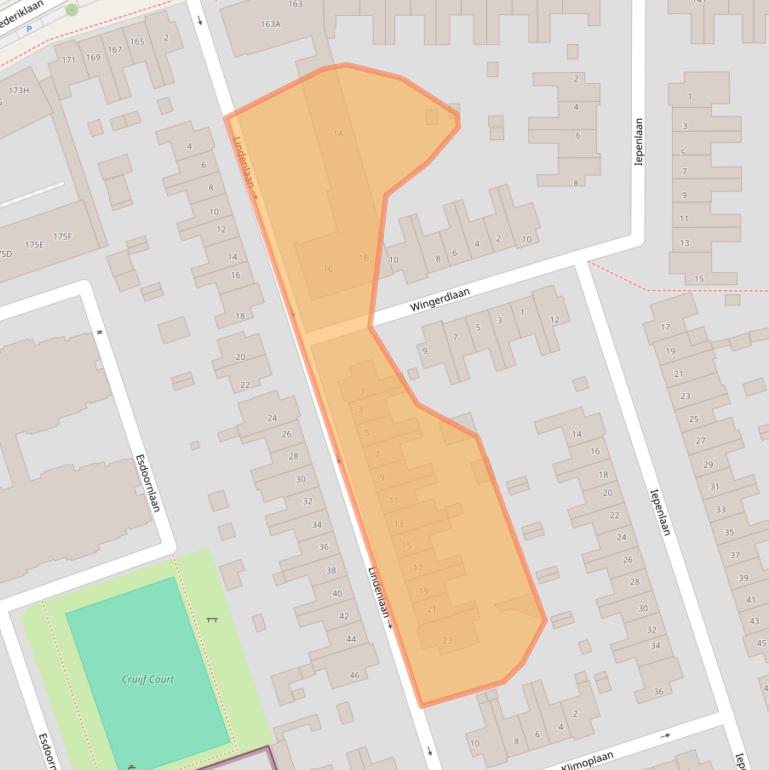 Kaart van postcodegebied 5616NL.