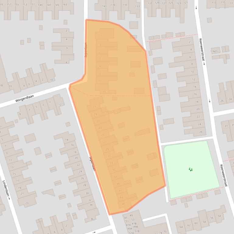 Kaart van postcodegebied 5616NP.