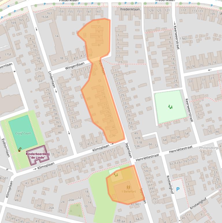 Kaart van postcodegebied 5616NS.