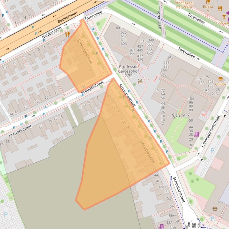 Kaart van postcodegebied 5616RD.