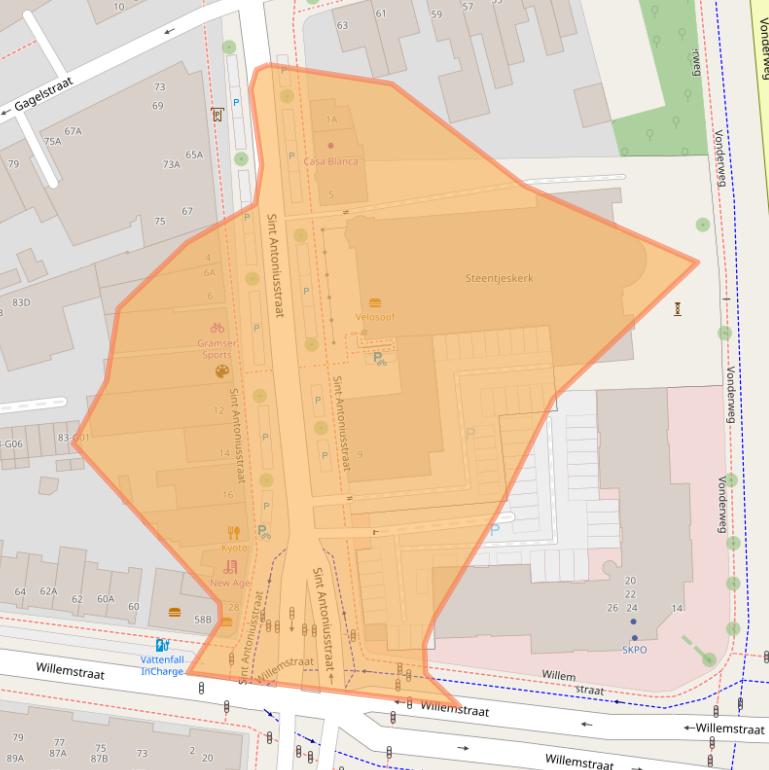 Kaart van postcodegebied 5616RT.