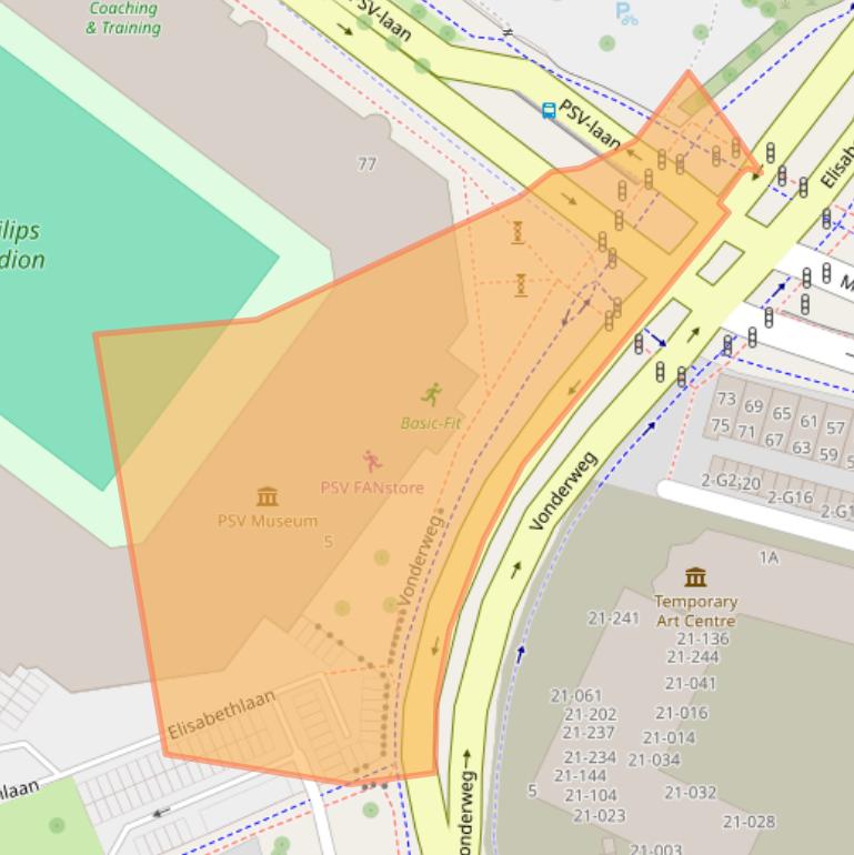 Kaart van postcodegebied 5616RX.