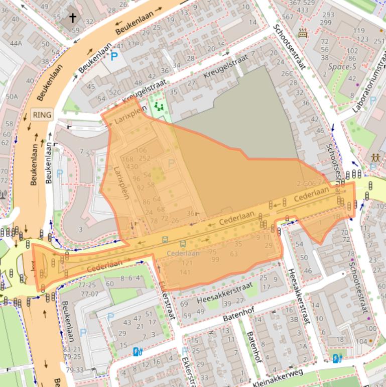 Kaart van postcodegebied 5616SC.