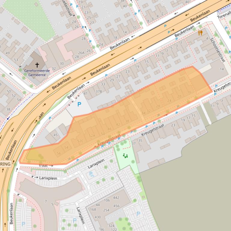 Kaart van postcodegebied 5616SG.